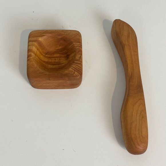 Handmade Wooden Mortar & Pestle Set - Picture 2 of 7